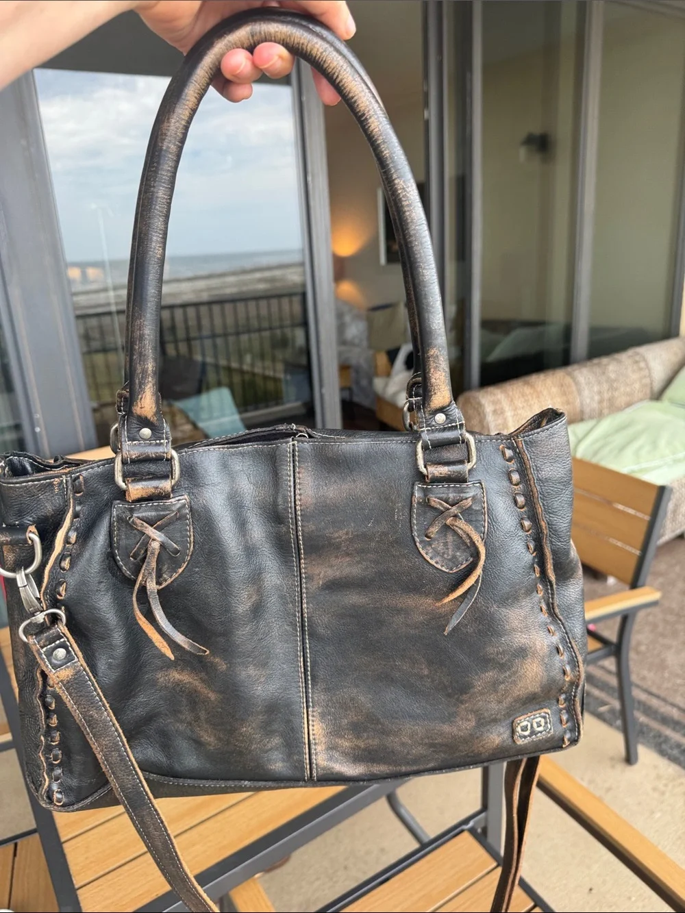 💫BedStu Rockababy Hand Washed Leather Two Way Satchel Bag New Condition 💫 - Picture 1 of 10